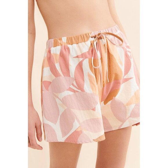 GIRL & THE SUN Women's Skyla Floral Shorts Size M In Neutral - Picture 2 of 10